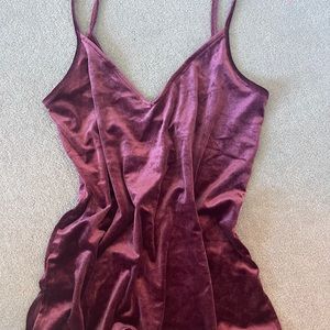 Burgundy Velvet V neck Tanktop